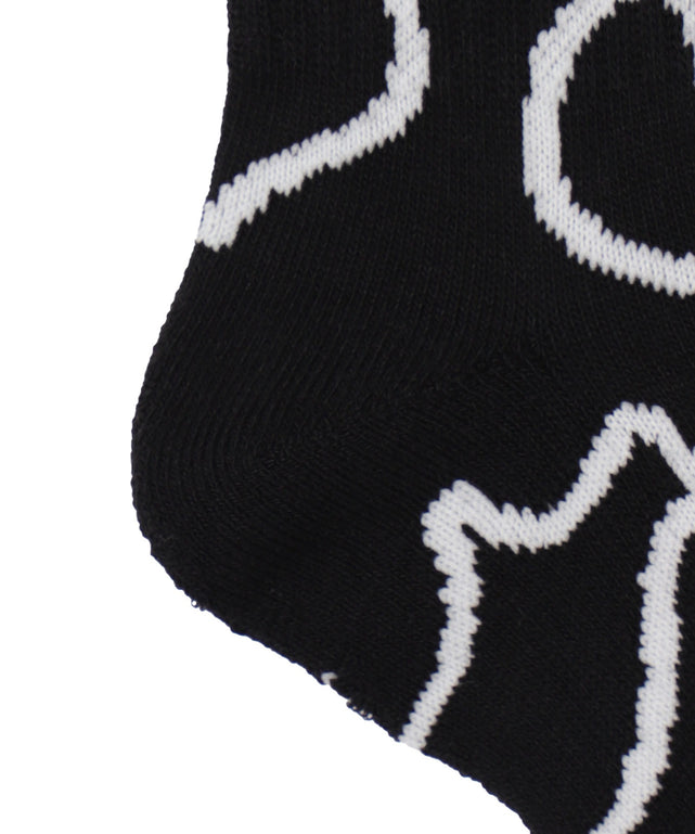 ニュアンスリブ底パイルクルーソックス(23-25cm)