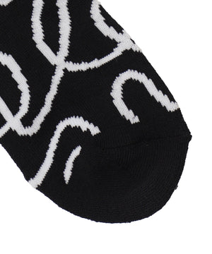 ニュアンスリブ底パイルクルーソックス(23-25cm)