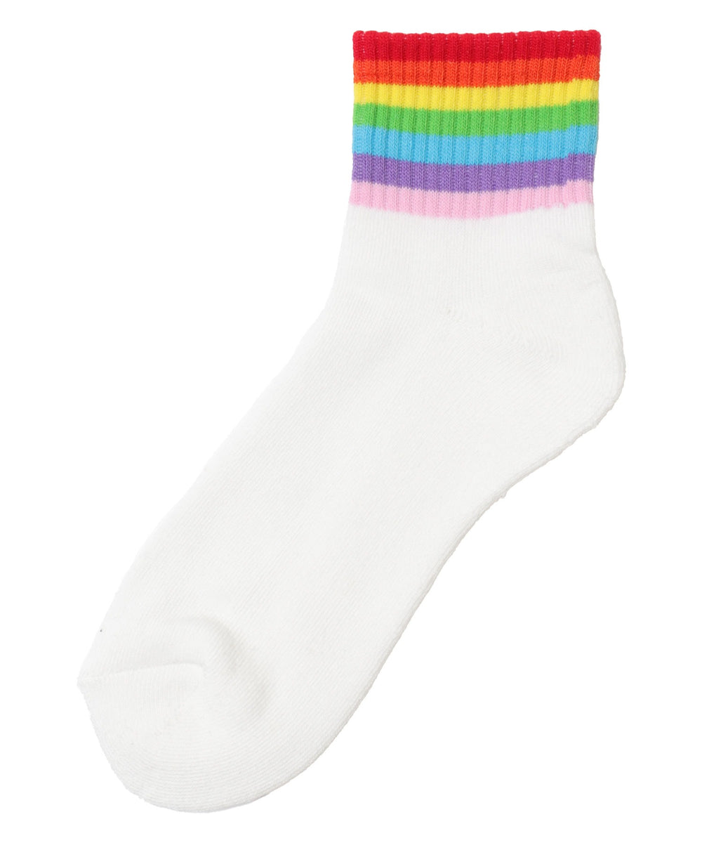 レインボーアンクルパイルソックス(23-25cm)