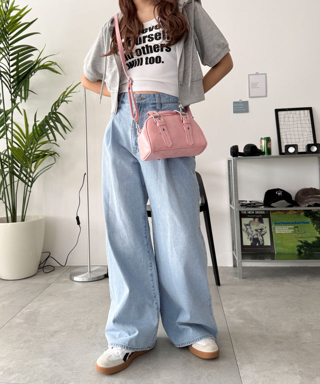 ハトメハンドルミニボストンショルダー