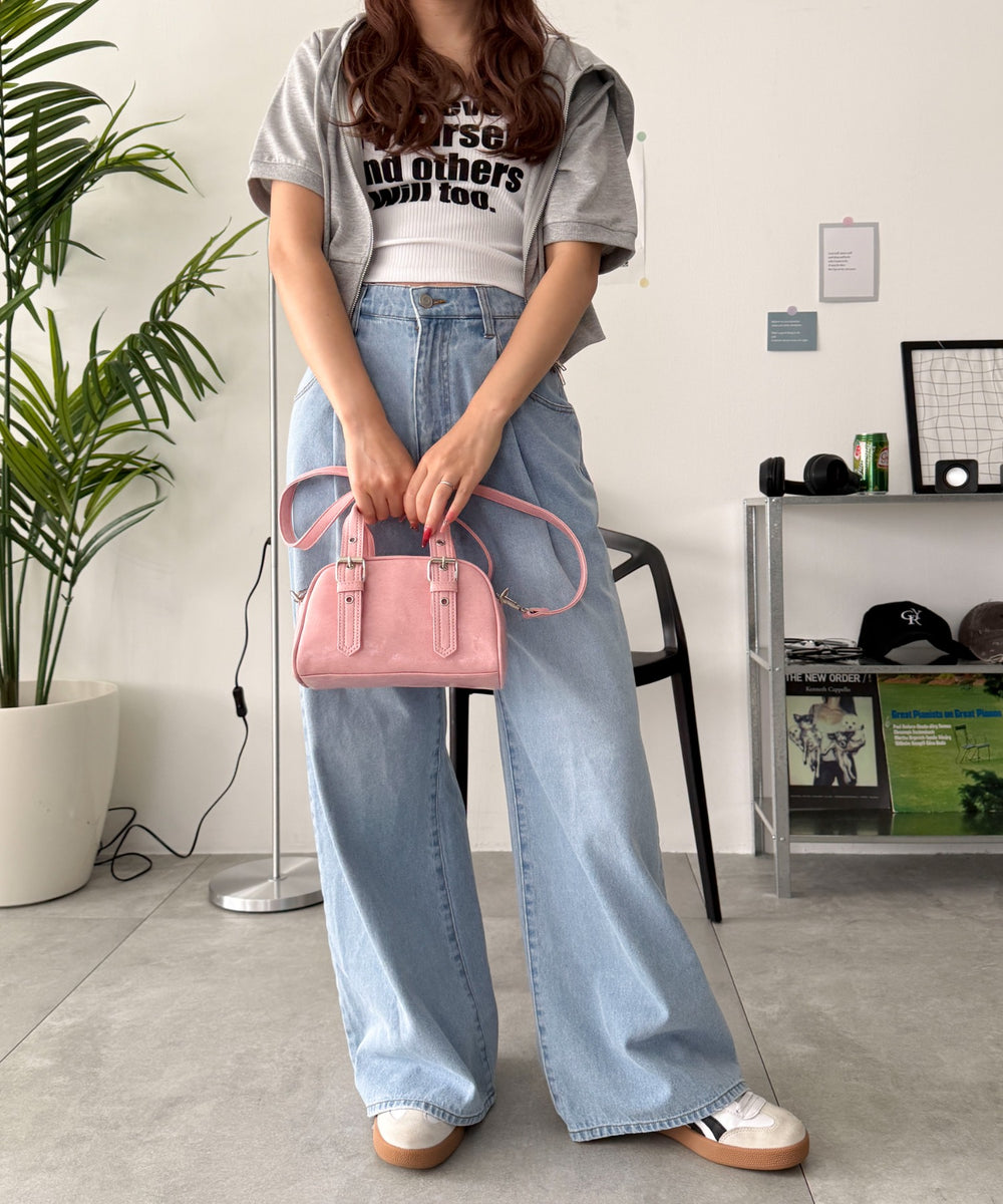 ハトメハンドルミニボストンショルダー