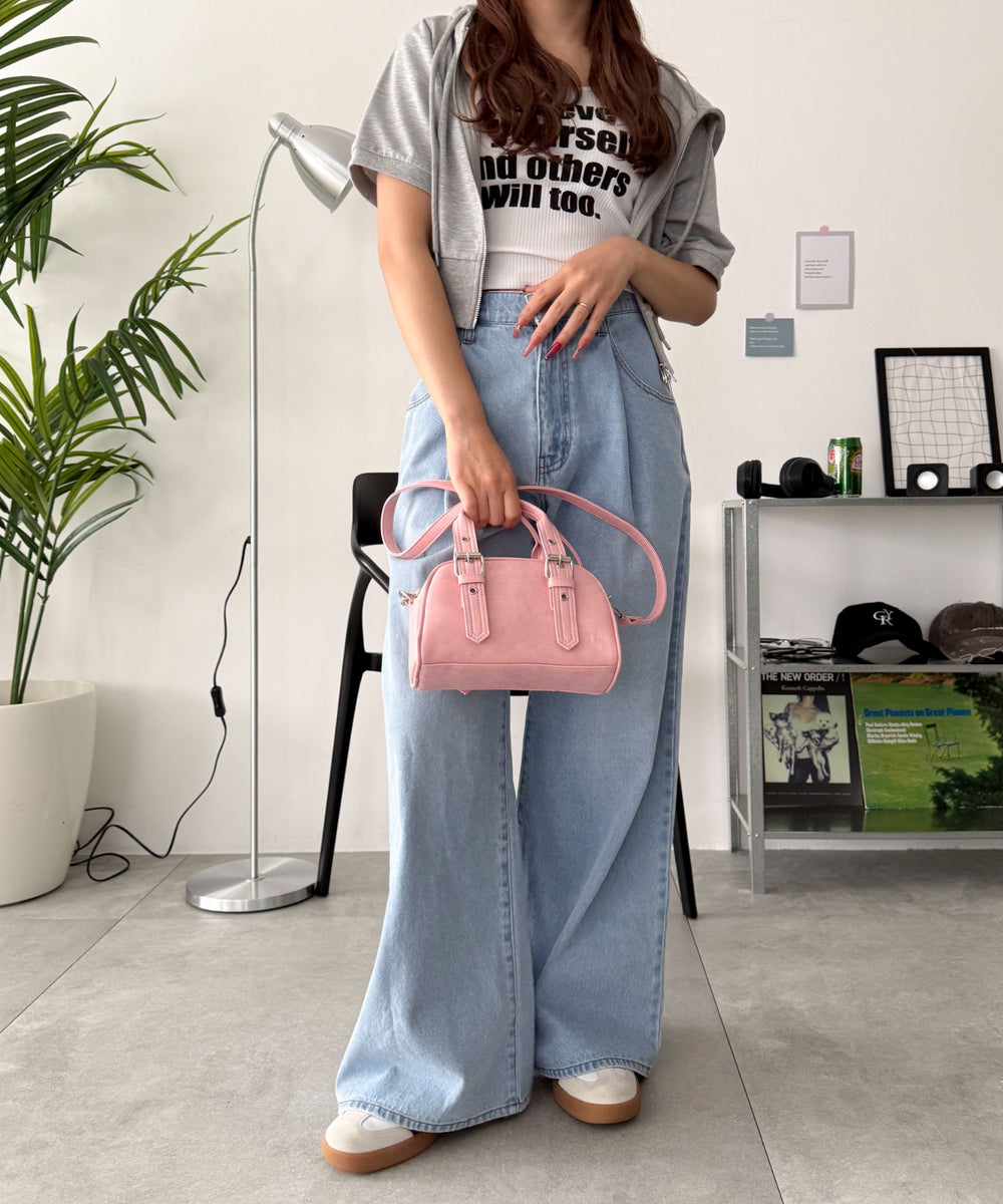 ハトメハンドルミニボストンショルダー