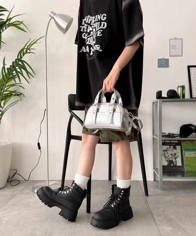 ハトメハンドルミニボストンショルダー