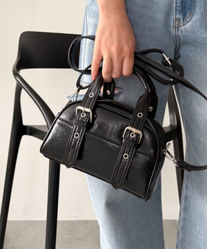 ハトメハンドルミニボストンショルダー