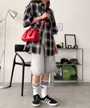 ハトメハンドルミニボストンショルダー