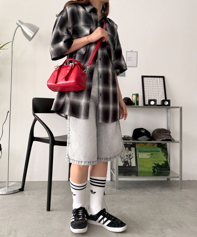 ハトメハンドルミニボストンショルダー