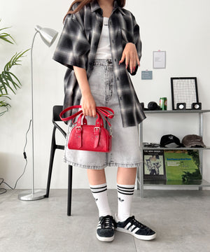 ハトメハンドルミニボストンショルダー