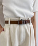 LスクエアバックルPUベルト/キャメル
