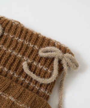 ラメリボンネコミミニットキャップ