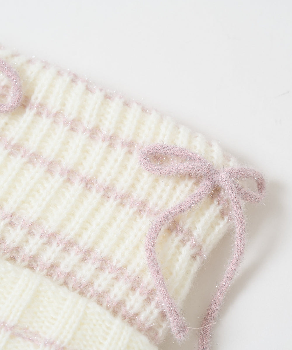 ラメリボンネコミミニットキャップ