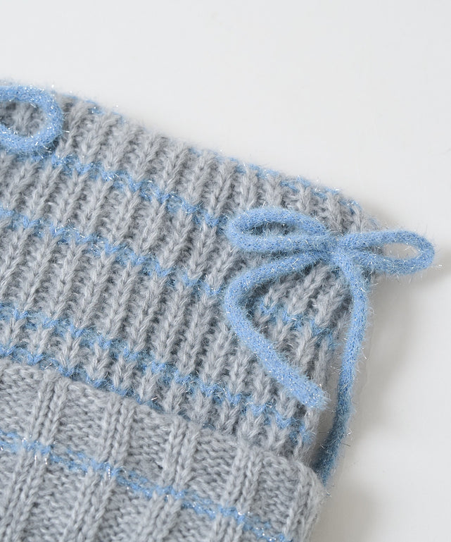 ラメリボンネコミミニットキャップ