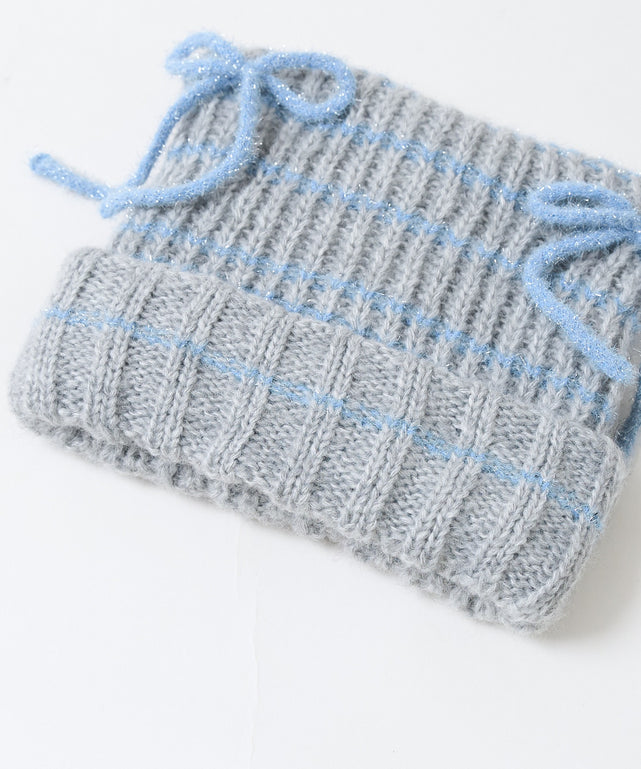 ラメリボンネコミミニットキャップ