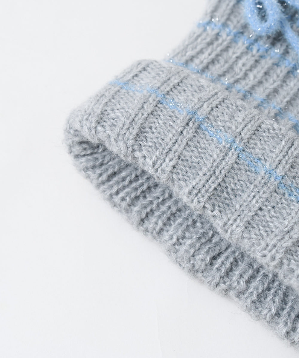 ラメリボンネコミミニットキャップ