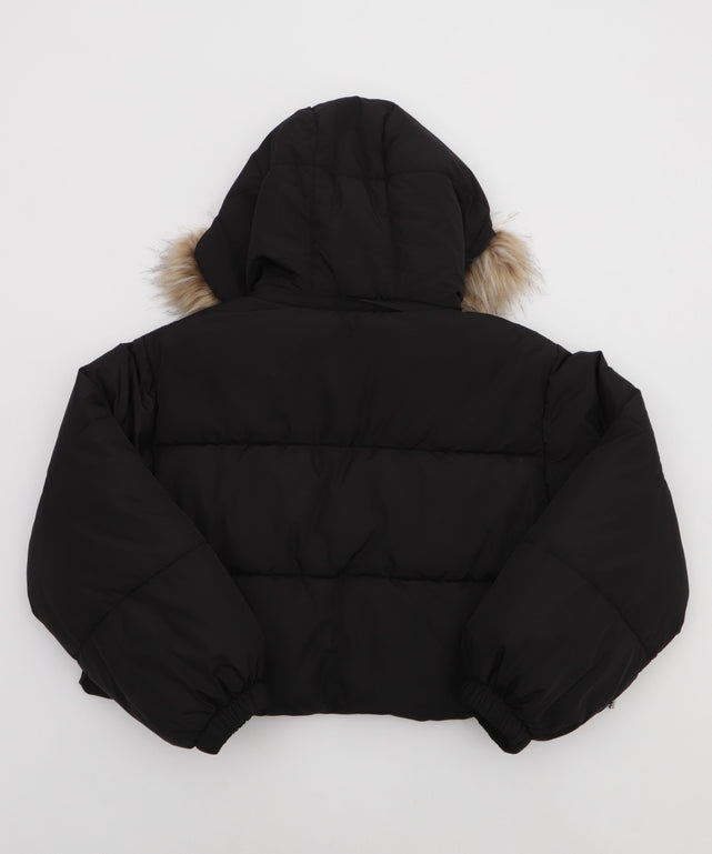 2WAYファーフードショートパファーブルゾン