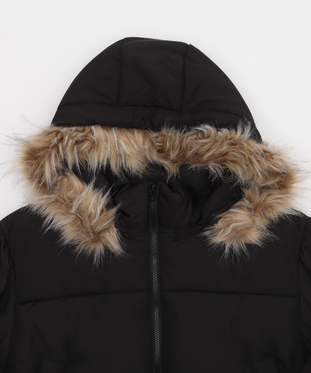 2WAYファーフードショートパファーブルゾン