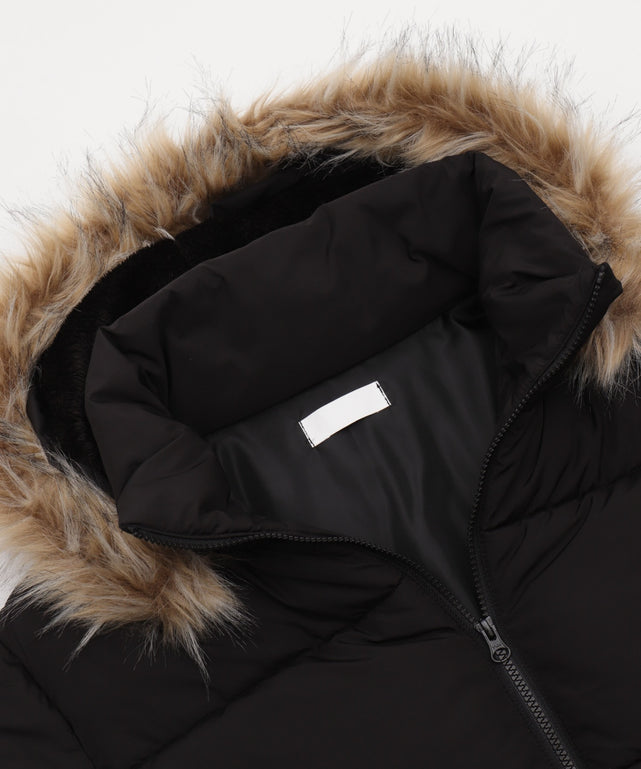 2WAYファーフードショートパファーブルゾン