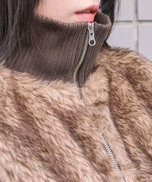 フェイクファーショートブルゾン