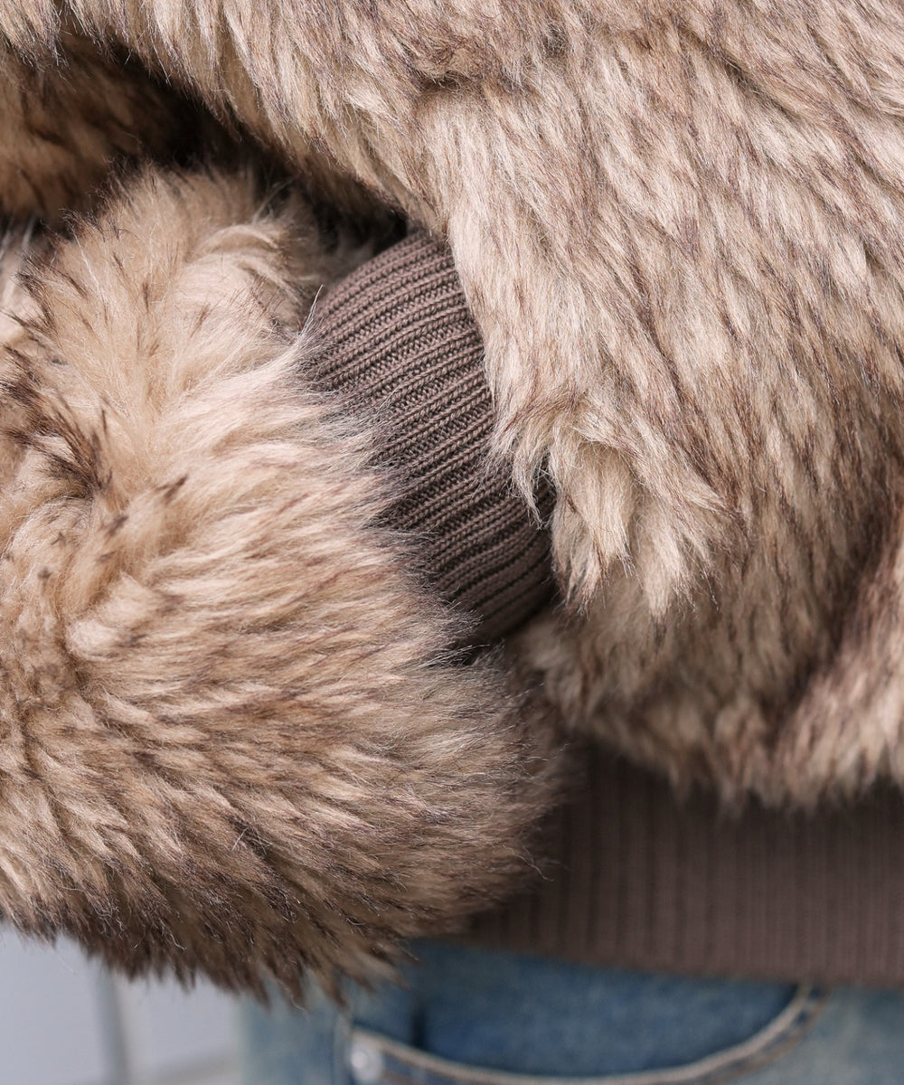 フェイクファーショートブルゾン