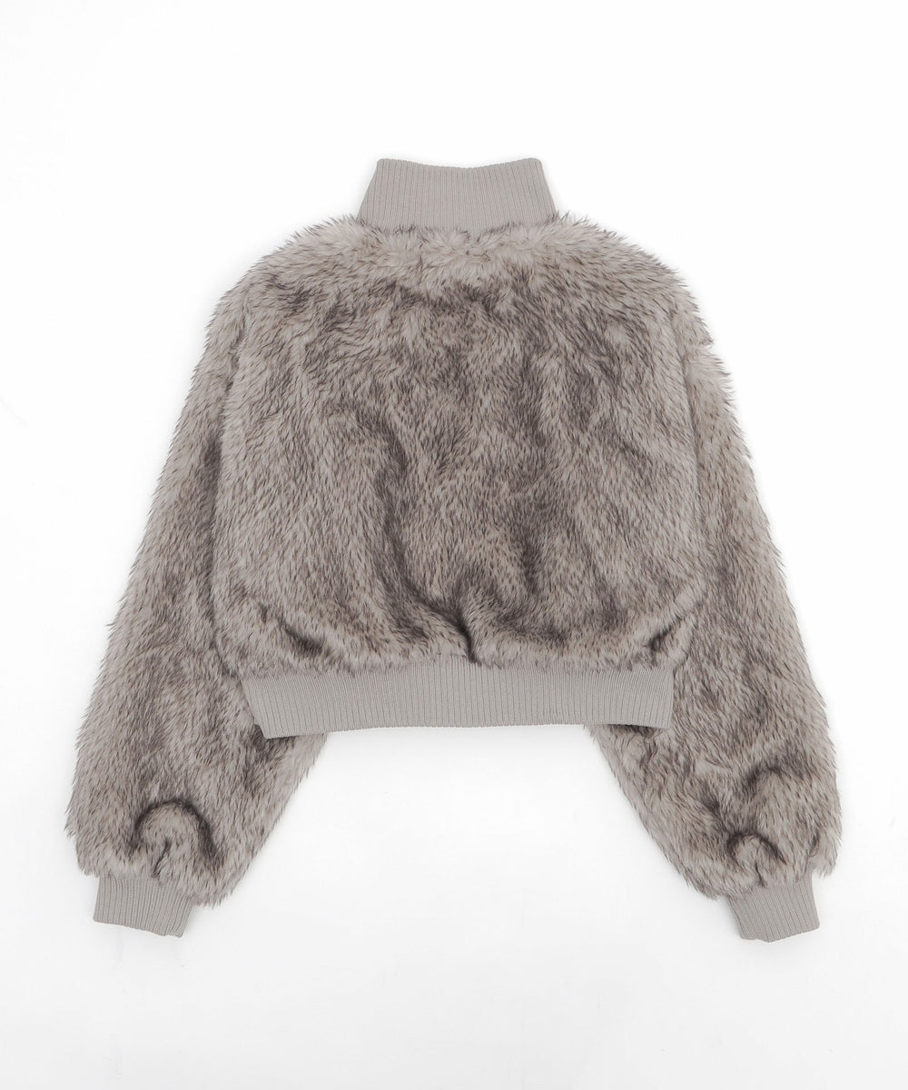 フェイクファーショートブルゾン
