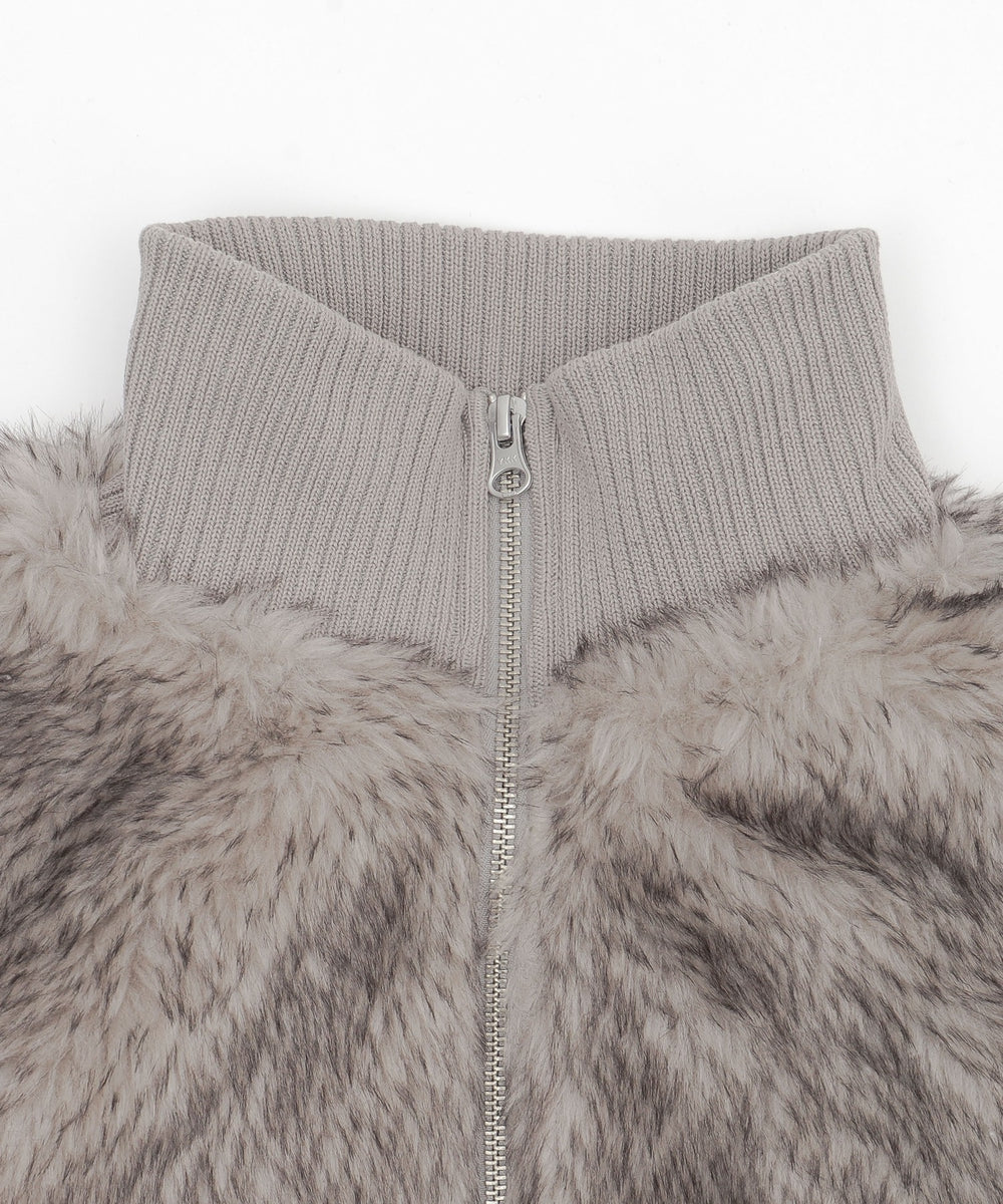 フェイクファーショートブルゾン