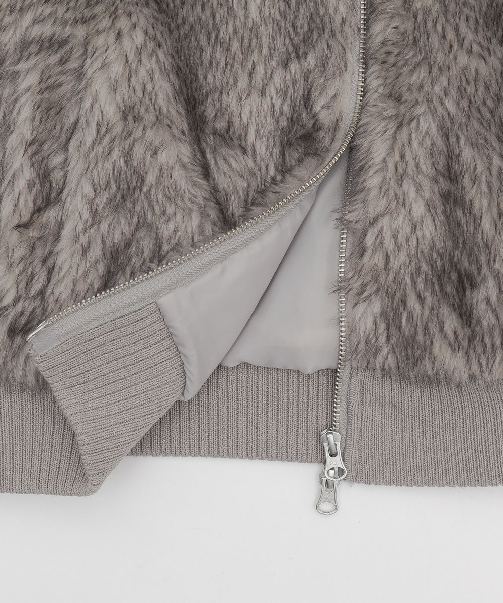 フェイクファーショートブルゾン