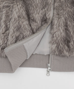 フェイクファーショートブルゾン