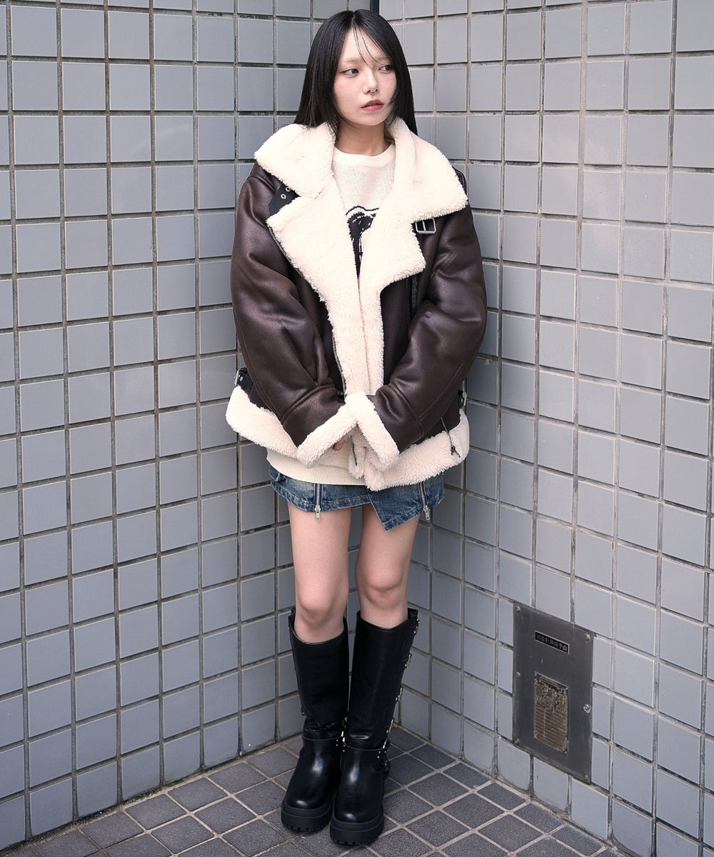 ブラウン　モデル：159cm F着用