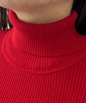 リブタートルニット