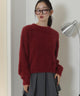 シャギーニットプルオーバー/ワイン　モデル：163cm F着用