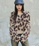 レオパードシャギーショートニット/ベージュ　モデル：159cm F着用