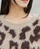 レオパードシャギーショートニット