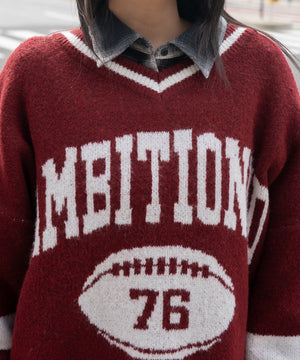 フラッフィーVネックニットBIGプルオーバー