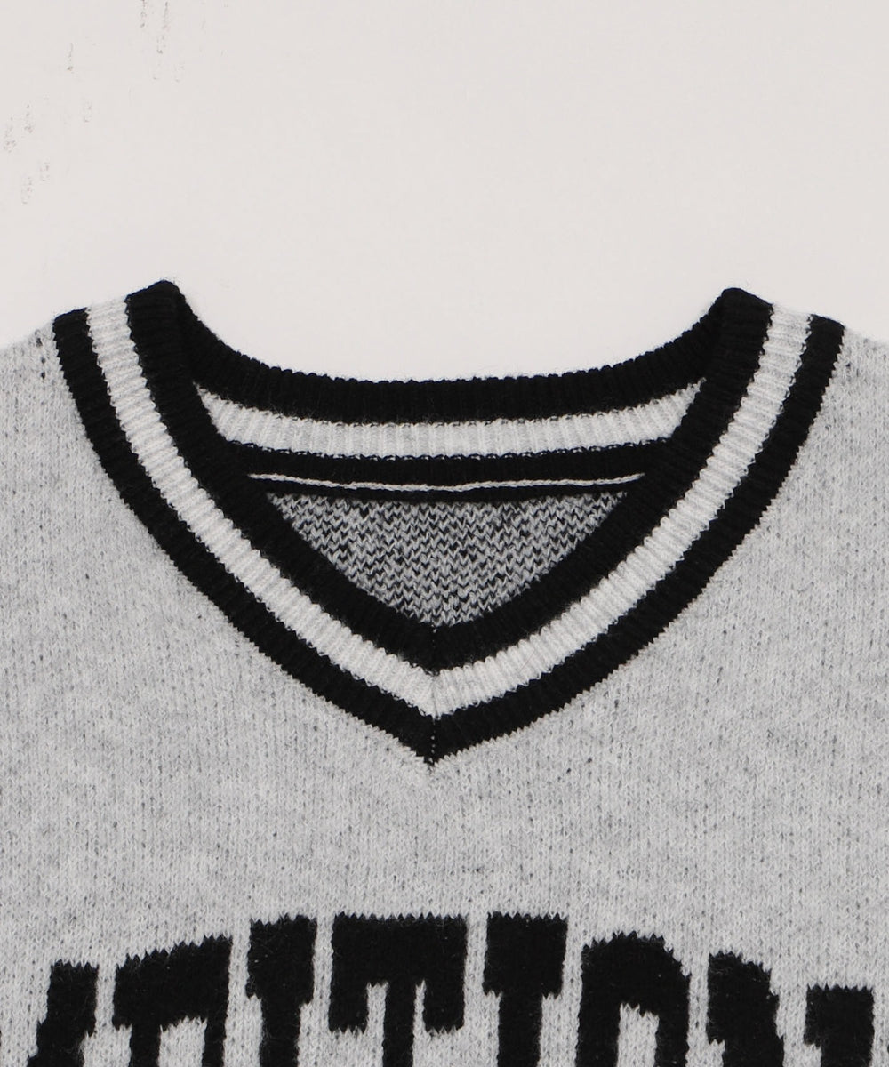 フラッフィーVネックニットBIGプルオーバー