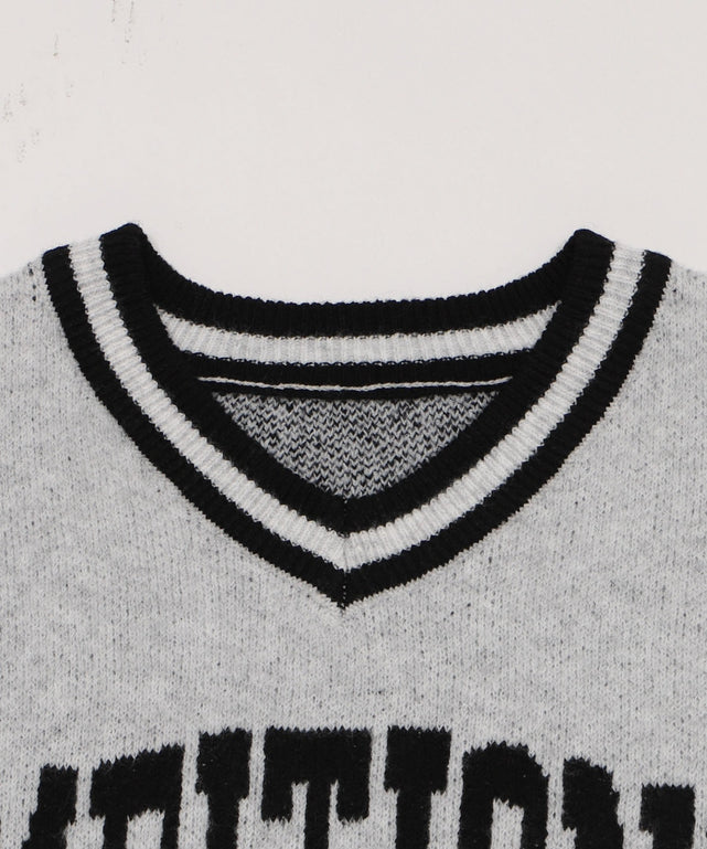 フラッフィーVネックニットBIGプルオーバー