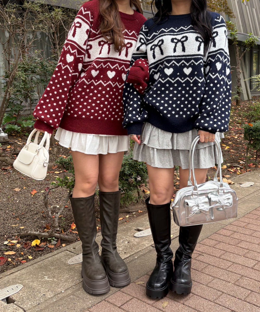 フラッフィーグラフィックニットBIGプルオーバー