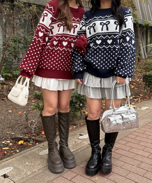 フラッフィーグラフィックニットBIGプルオーバー