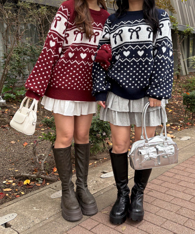 フラッフィーグラフィックニットBIGプルオーバー