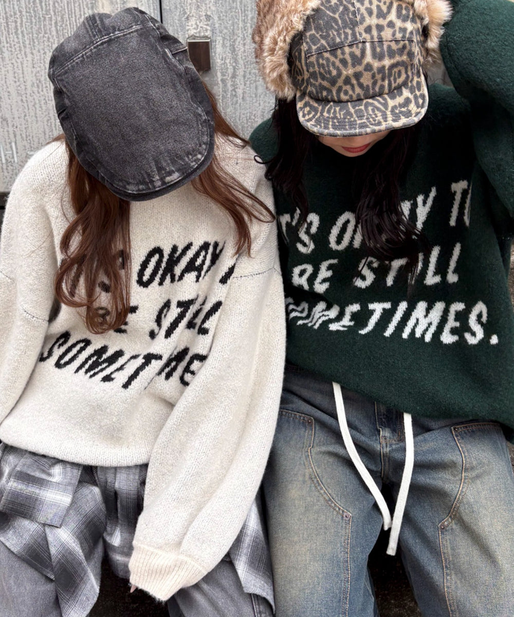 フラッフィーグラフィックニットBIGプルオーバー