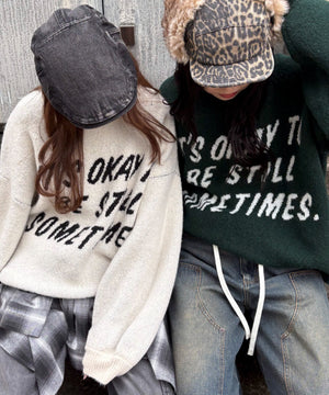 フラッフィーグラフィックニットBIGプルオーバー