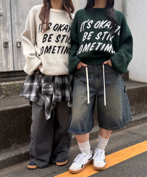 フラッフィーグラフィックニットBIGプルオーバー