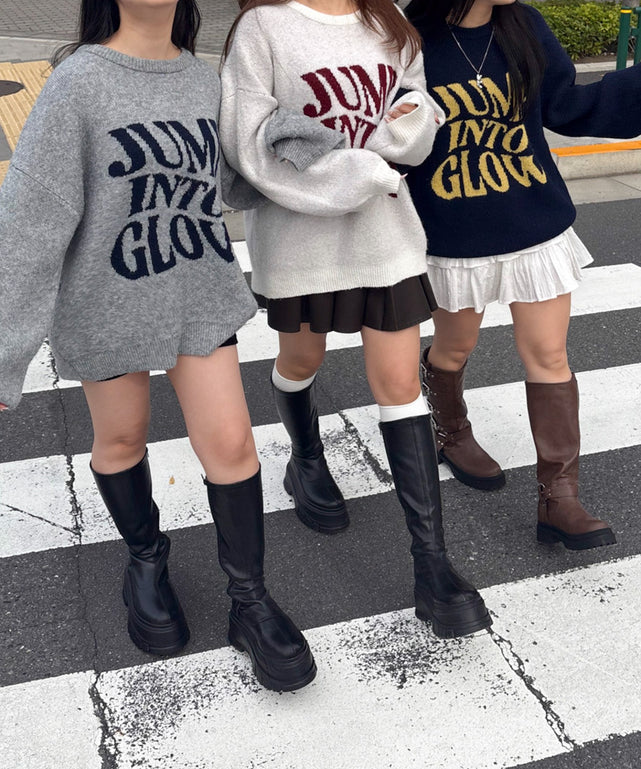 フラッフィーグラフィックニットBIGプルオーバー