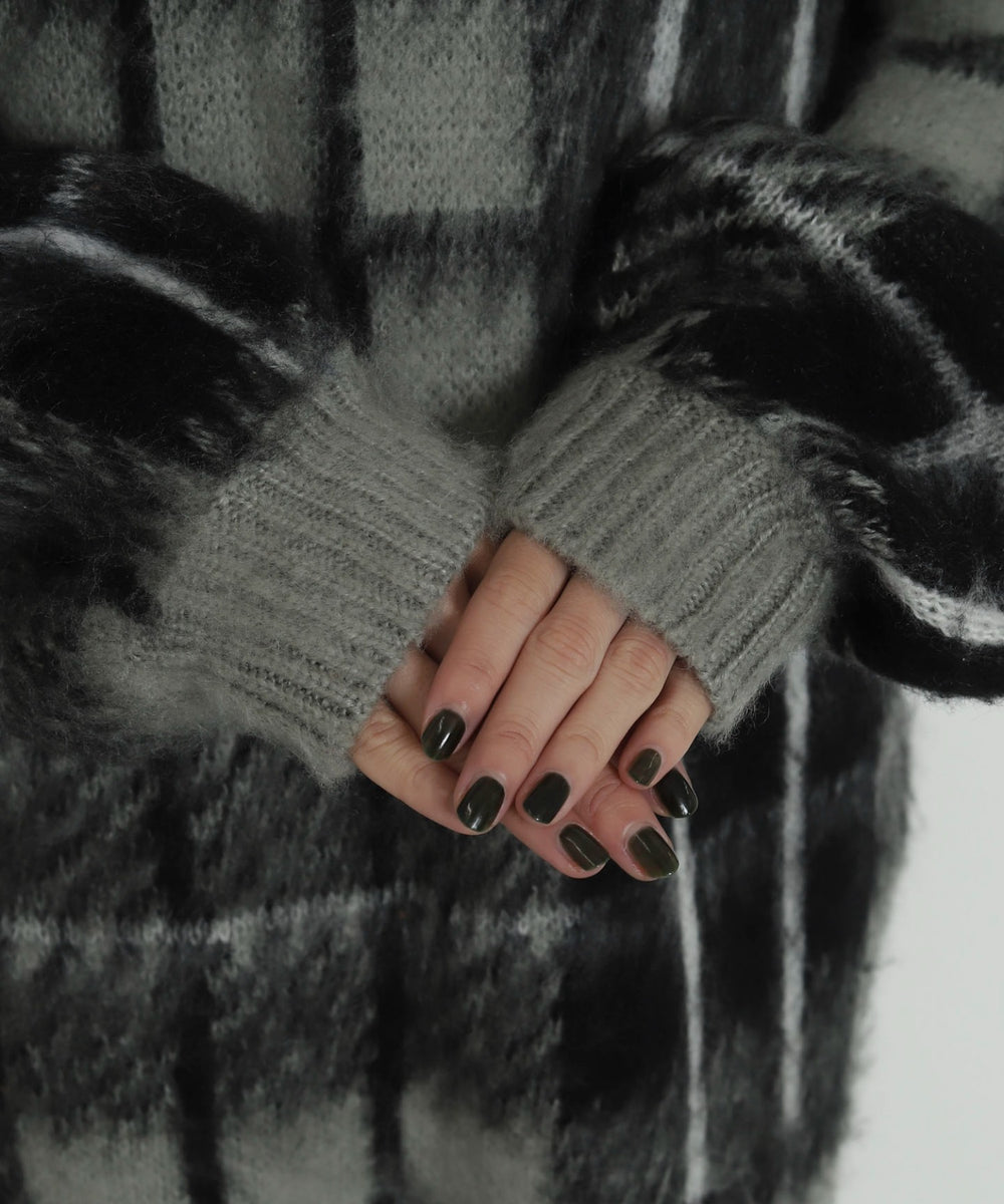 シャギーパターンニットBIGプルオーバー