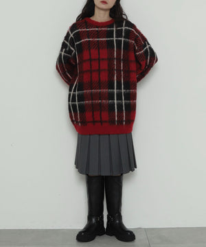 レッドチェック１　モデル：161cm F着用