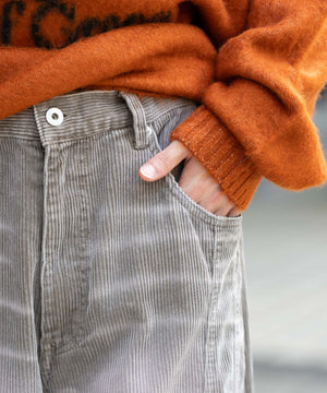 イージー3Dバレルレッグコーデュロイパンツ