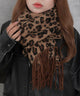 大判ストール/柄2：レオパード柄（ブラウン）