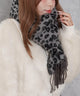 大判ストール/柄3：レオパード柄（グレー）