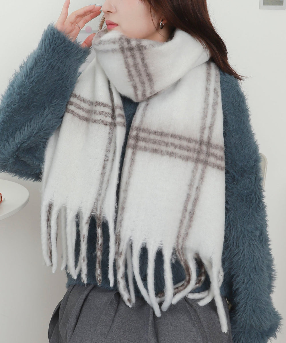 柄1チェック(ホワイト)