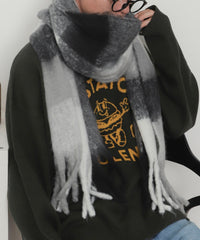 柄2ブロックチェック（ブラック） / F