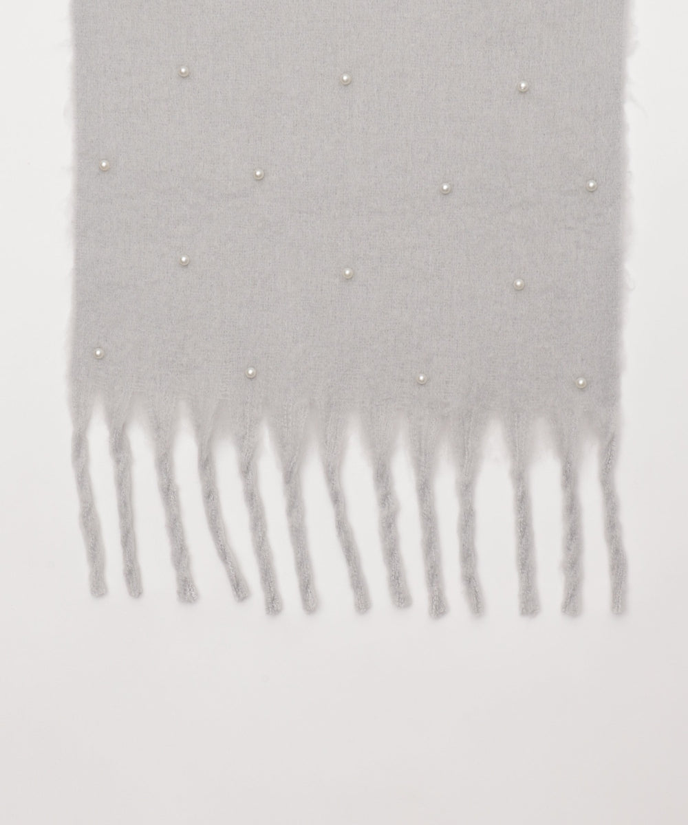 パール付きワイドフリンジストール