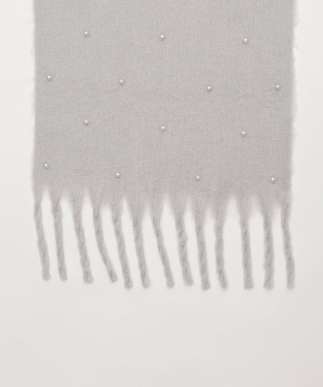 パール付きワイドフリンジストール